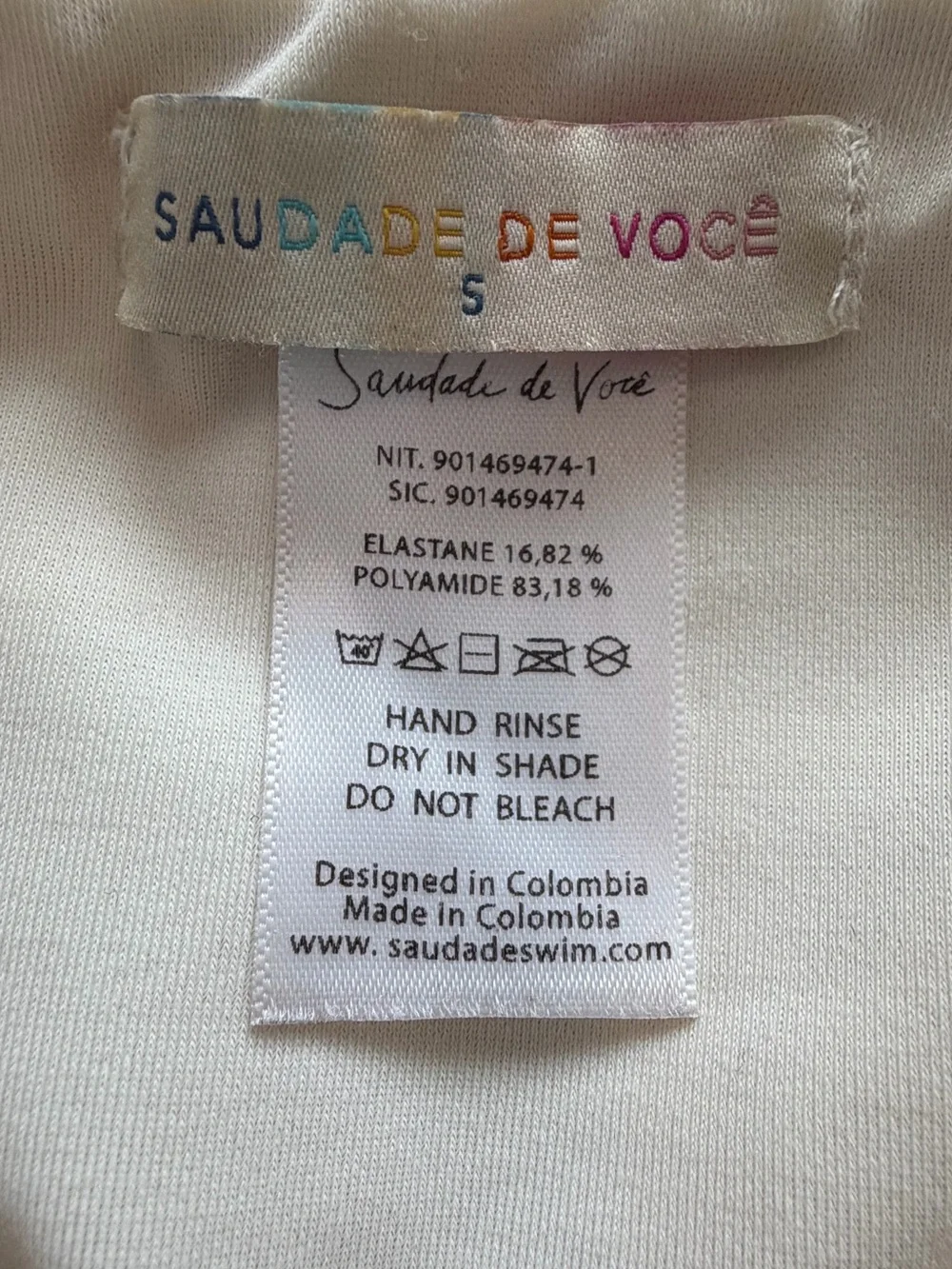 Saudade De Você White Night One Piece Swimsuit Size S - Picture 7 of 9